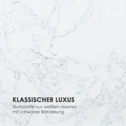 White Pearl I Couchtisch 50x50x50cm (BxHxT) Marmor Gold / Weiß -Deutschland Klarstein Verkaufs-Shop 10034018 de 0003 logo