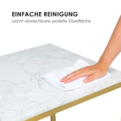 White Pearl I Couchtisch 50x50x50cm (BxHxT) Marmor Gold / Weiß -Deutschland Klarstein Verkaufs-Shop 10034018 de 0004 logo