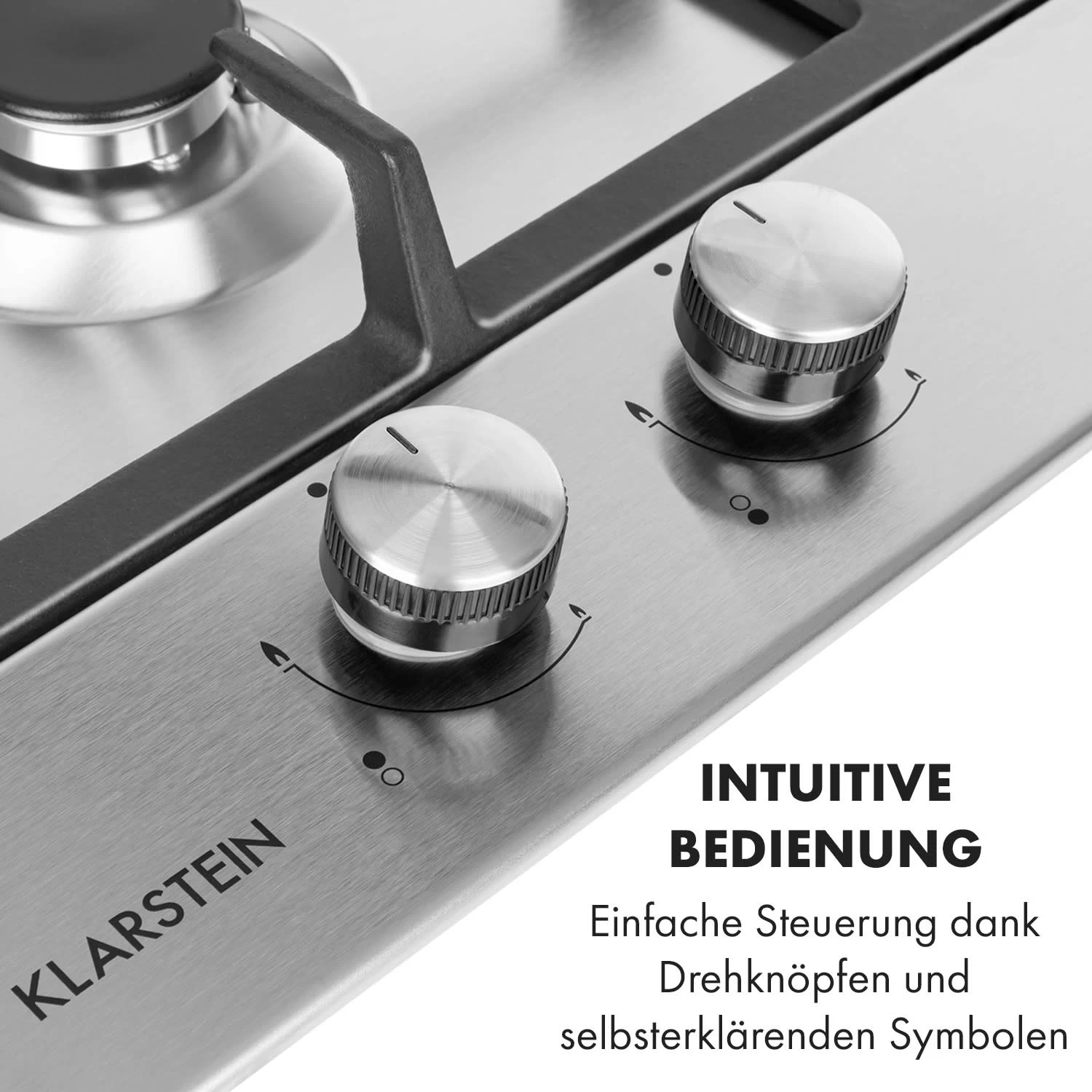 Ignito Domino Gaskochfeld 2-flammig Sabaf-Brenner Edelstahl silber Ignito Domino Gaskochfeld 2-flammig Sabaf-Brenner Edelstahl Silber -Deutschland Klarstein Verkaufs-Shop 10034108 de 0004 logo