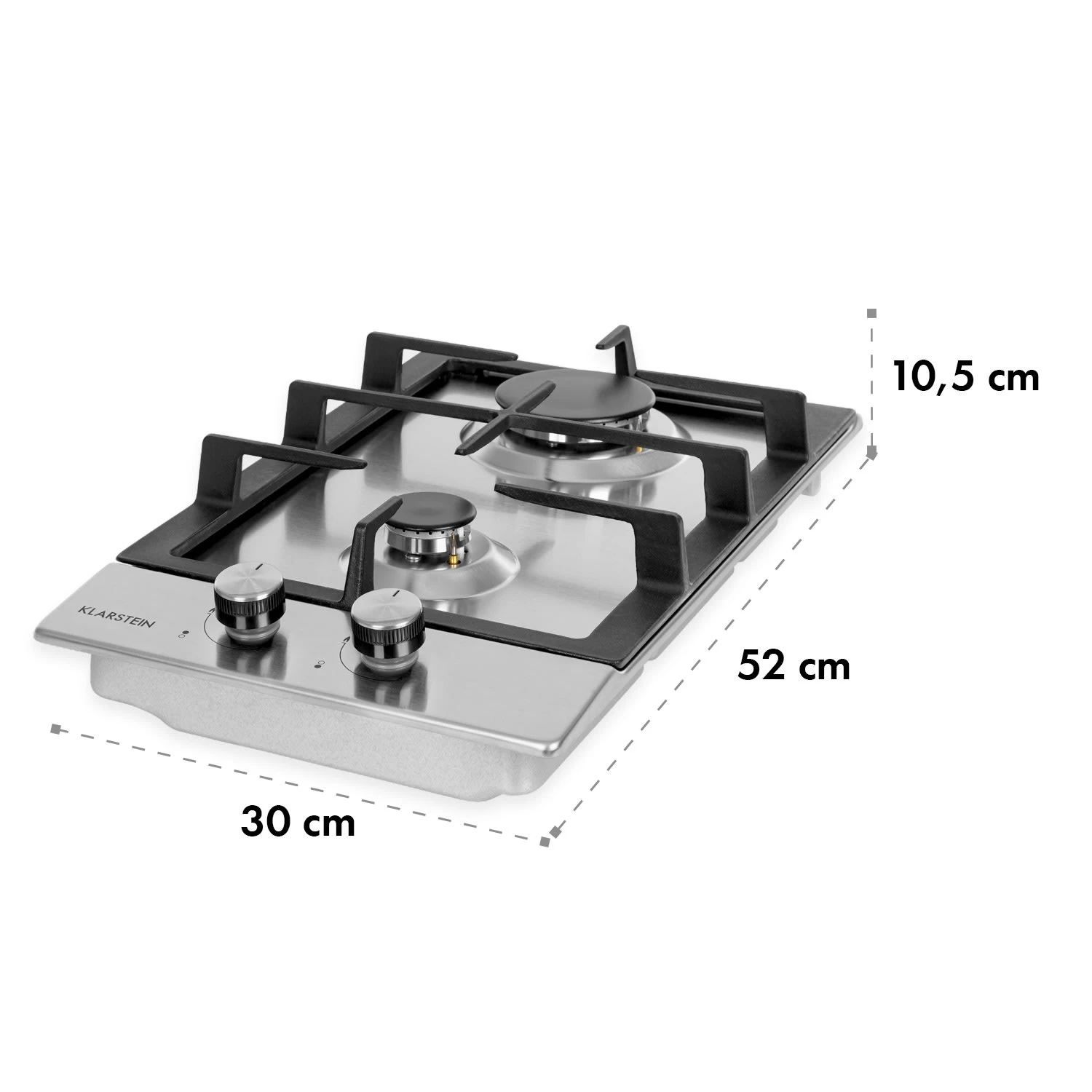 Ignito Domino Gaskochfeld 2-flammig Sabaf-Brenner Edelstahl silber Ignito Domino Gaskochfeld 2-flammig Sabaf-Brenner Edelstahl Silber -Deutschland Klarstein Verkaufs-Shop 10034108 yy 0009 logo