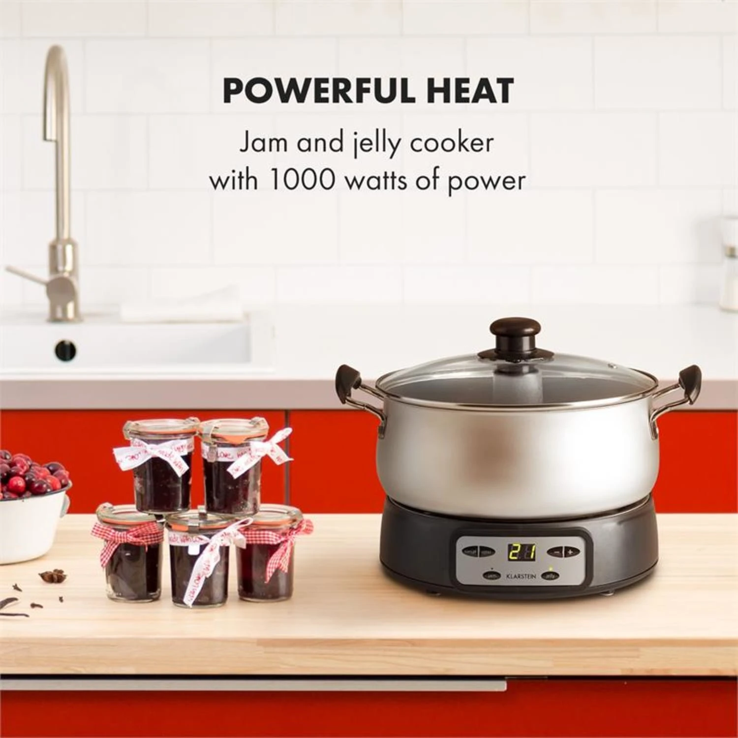 Jam Session Marmeladen- und Geleekocher 1000W 2 Automatikprogramme Jam Session Marmeladen- Und Geleekocher 1000W 2 Automatikprogramme -Deutschland Klarstein Verkaufs-Shop 10034109 yy 0002 logo Klarstein Jam Session Marmeladen und Geleekocher