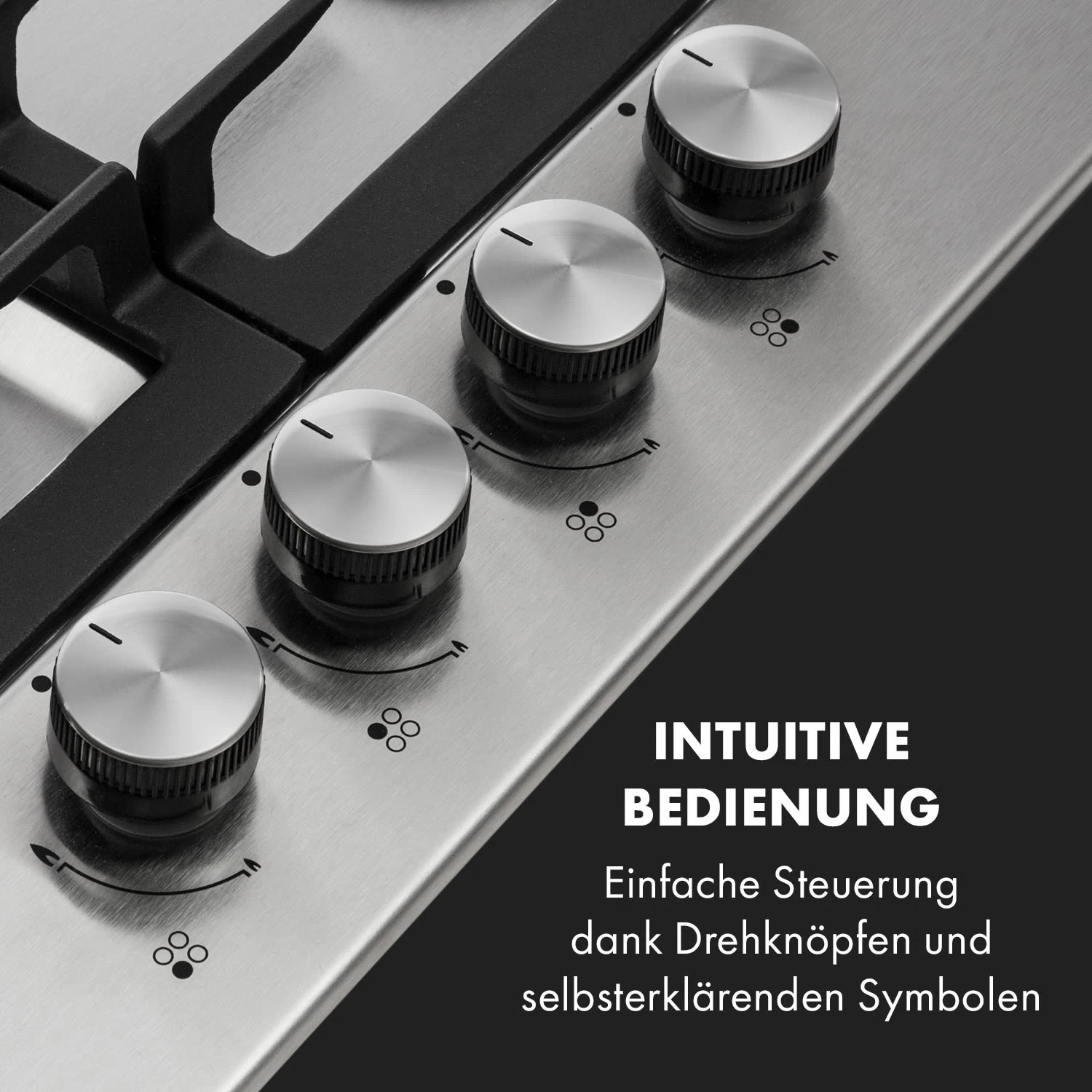 Ignito 4 Zonen Gaskochfeld 4-flammig Sabaf-Brenner Edelstahl silber Ignito 4 Zonen Gaskochfeld 4-flammig Sabaf-Brenner Edelstahl Silber -Deutschland Klarstein Verkaufs-Shop 10034110 de 0004 logo