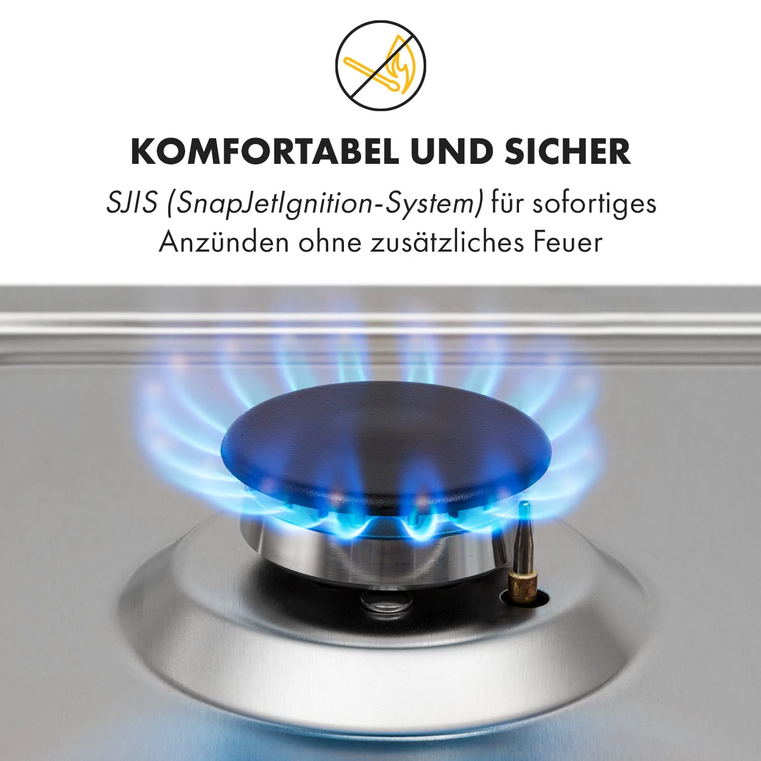 Ignito 4 Zonen Gaskochfeld 4-flammig Sabaf-Brenner Edelstahl silber Ignito 4 Zonen Gaskochfeld 4-flammig Sabaf-Brenner Edelstahl Silber -Deutschland Klarstein Verkaufs-Shop 10034110 de 0005 logo