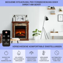 Lienz Elektrischer Kamin 1800W Steindekor Polystone Fernbedienung -Deutschland Klarstein Verkaufs-Shop 10034122 de 0006 usp