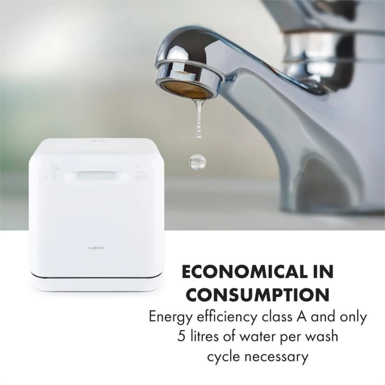 Aquatica Geschirrspüler freistehend installationsfrei 2 Gedecke 860W Aquatica Geschirrspüler Freistehend Installationsfrei 2 Gedecke 860W -Deutschland Klarstein Verkaufs-Shop 10034126 yy 0009 logo Klarstein Aquatica Geschirrspueler weiss