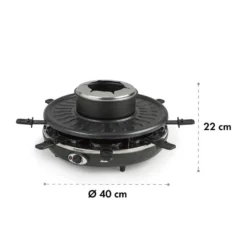 Fonduelette Raclette Und Fondue 1350W 1 Liter 38 Cm Ø Für 8 Personen -Deutschland Klarstein Verkaufs-Shop 10034138 yy 0007 logo Klarstein Fonduelette Raclette und Fondue 1350W