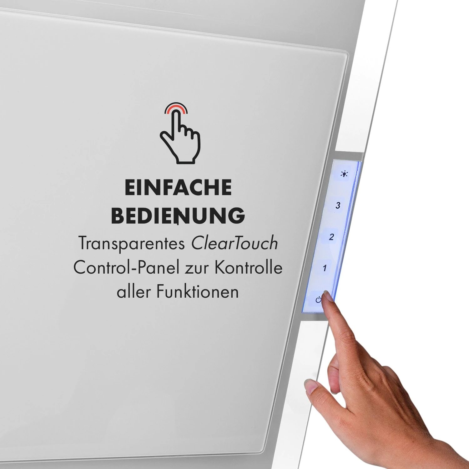 Mirage 60 Dunstabzugshaube 550 m³/h Touch-Panel Ambient EEC A++ weiß Mirage 60 Dunstabzugshaube 550 M³/h Touch-Panel Ambient EEC A++ Weiß -Deutschland Klarstein Verkaufs-Shop 10034151 de 0008 logo