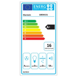 Mirage 60 Dunstabzugshaube 550 M³/h Touch-Panel Ambient EEC A++ Weiß 10 Mirage 60 Dunstabzugshaube 550 M³/h Touch-Panel Ambient EEC A++ Weiß -Deutschland Klarstein Verkaufs-Shop 10034151 energy label