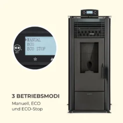 Energiewende Pelletofen 5/10 KW 5 Stufen Timer 18kg 250m³ Fernbedienung Schwarz -Deutschland Klarstein Verkaufs-Shop 10034153 de 0005 logo