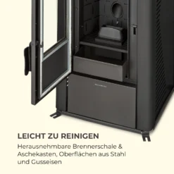 Energiewende Pelletofen 5/10 KW 5 Stufen Timer 18kg 250m³ Fernbedienung Schwarz -Deutschland Klarstein Verkaufs-Shop 10034153 de 0008 logo