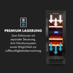 Vinovilla 17 Built-In Duo Weinkühlschrank 53l 17 Fl. 2 Zonen Glastür 5 Vinovilla 17 Built-In Duo Weinkühlschrank 53l 17 Fl. 2 Zonen Glastür -Deutschland Klarstein Verkaufs-Shop 10034154 de 0006 logo