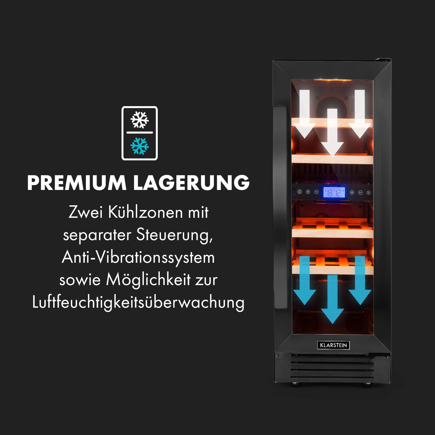 Vinovilla 17 Built-In Duo Weinkühlschrank 53l 17 Fl. 2 Zonen Glastür Vinovilla 17 Built-In Duo Weinkühlschrank 53l 17 Fl. 2 Zonen Glastür -Deutschland Klarstein Verkaufs-Shop 10034154 de 0006 logo