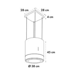 Tron Ambience Inselabzugshaube Ø38cm Umluft 540m³/h LED Schwarz -Deutschland Klarstein Verkaufs-Shop 10034213 yy 0011 logo Klarstein Tron Ambience Inselabzugshaube schwarz