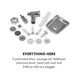 Kraftprotz Elektrischer Fleischwolf 700 W Kupfermotor Edelstahl -Deutschland Klarstein Verkaufs-Shop 10034215 yy 0006 logo Klarstein Kraftprotz elektrischer Fleischwolf weiss