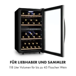 Vinamour 45 DuoWeinkühlschrank 2 Zonen 118 Ltr / 45 Fl 5-18 °C -Deutschland Klarstein Verkaufs-Shop 10034216 de 0003 logo