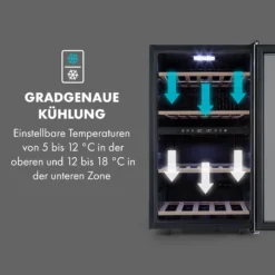 Vinamour 45 DuoWeinkühlschrank 2 Zonen 118 Ltr / 45 Fl 5-18 °C -Deutschland Klarstein Verkaufs-Shop 10034216 de 0005 logo