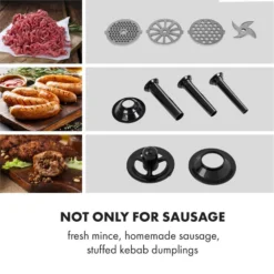 Mett Max Elektrischer Fleischwolf 600W Kupfermotor Aluminium -Deutschland Klarstein Verkaufs-Shop 10034244 yy 0004 logo Klarstein Mett Max elektrischer Fleischwolf grau