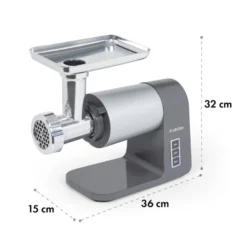 Mett Max Elektrischer Fleischwolf 600W Kupfermotor Aluminium -Deutschland Klarstein Verkaufs-Shop 10034244 yy 0008 logo Klarstein Mett Max elektrischer Fleischwolf grau