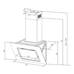 Sofia 90 Dunstabzugshaube Kopffrei 300 M³/h Touch-Control Glasfront -Deutschland Klarstein Verkaufs-Shop 10034260 yy 0010 logo Klarstein Sofia 90 Dunstabzugshaube 90cm schwarz