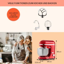 Bella Elegance Küchenmaschine 2000 W 2,7 PS 5,2 Ltr Edelstahl BPA-frei -Deutschland Klarstein Verkaufs-Shop 10034364 de 0005 usp