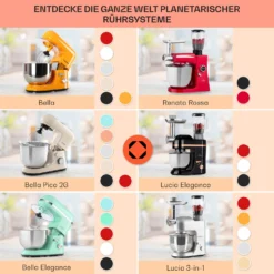 Bella Elegance Küchenmaschine 2000 W 2,7 PS 5,2 Ltr Edelstahl BPA-frei -Deutschland Klarstein Verkaufs-Shop 10034364 de 0007 usp