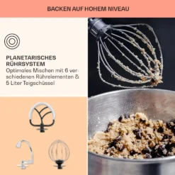 Bella Elegance Küchenmaschine 2000W/2,7PS/5,2 Ltr Edelstahl BPA-frei -Deutschland Klarstein Verkaufs-Shop 10034365 de 0006 usp