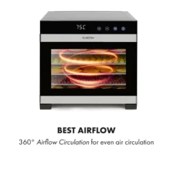 Flavour Dry Dörrautomat Temperatur: 35 - 75 °C Digitaler Thermostat -Deutschland Klarstein Verkaufs-Shop 10034423 yy 0004 logo Klarstein Flavour Dry Doerrautomat schwarz