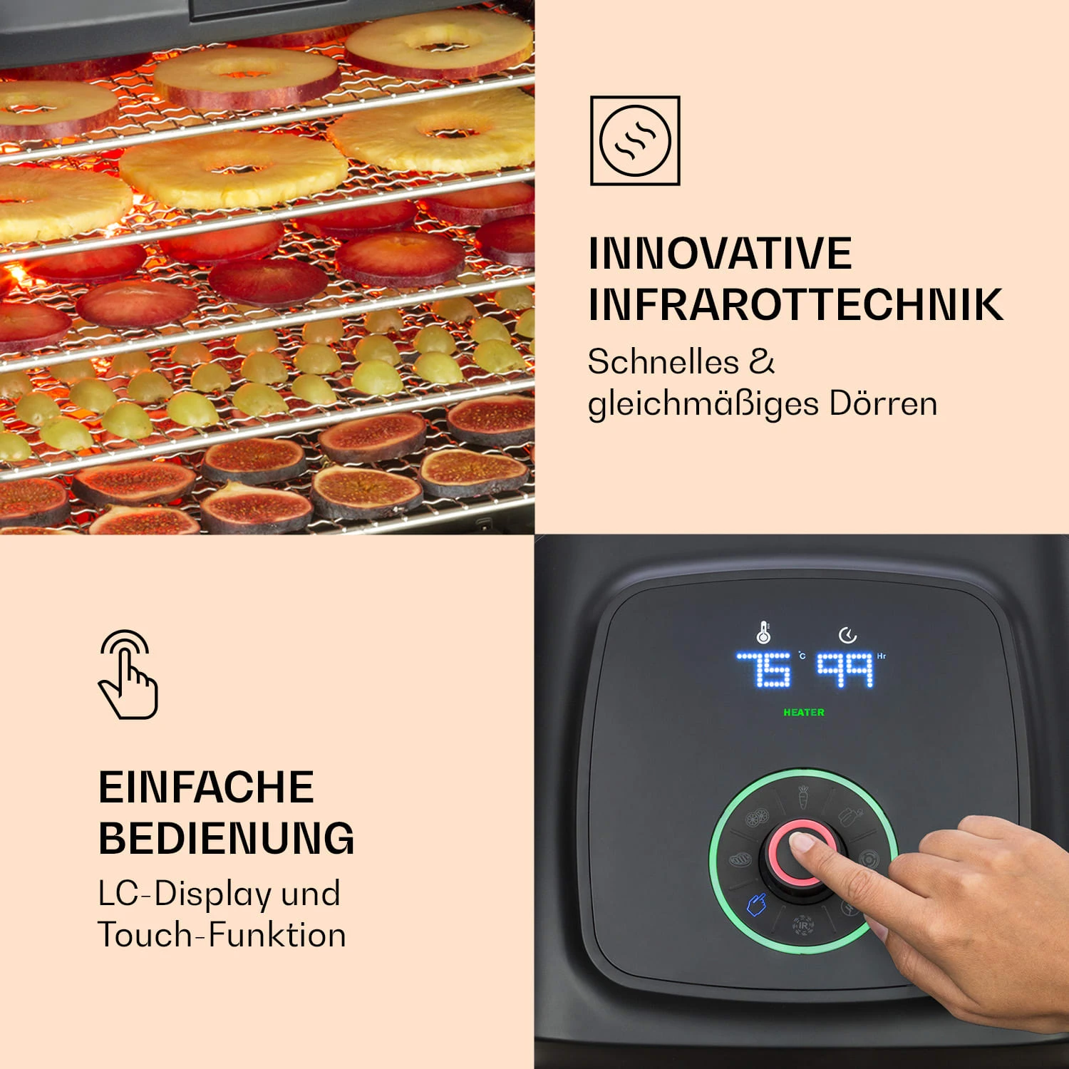 Florida Jerky Dörrautomat Infrarot 500W 4 Programme 35 bis 75 °C Florida Jerky Dörrautomat Infrarot 500W 4 Programme 35 Bis 75 °C -Deutschland Klarstein Verkaufs-Shop 10034430 de 0003 logo