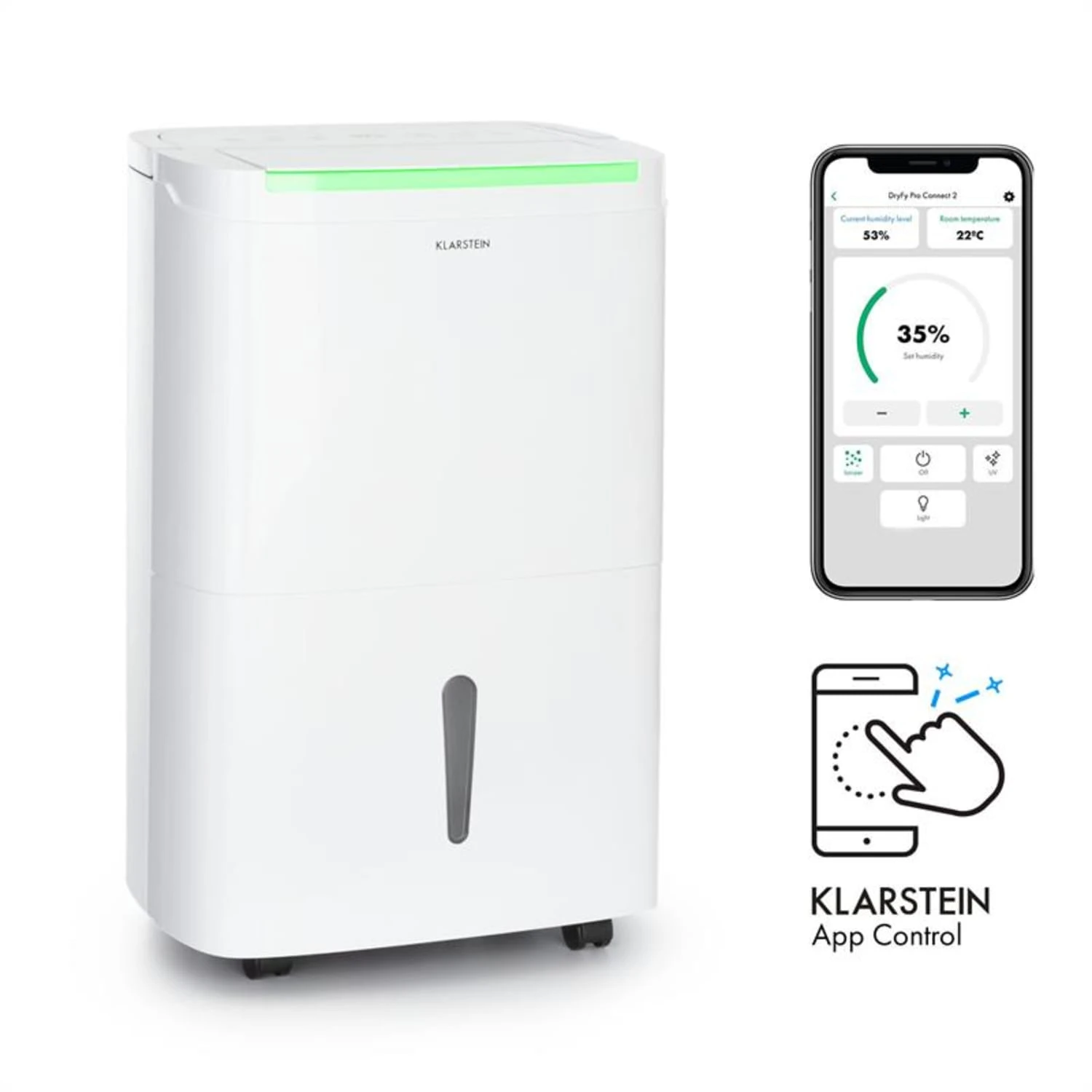 DryFy Connect 40 Luftentfeuchter WiFi Kompression 40l/d 35-45m² DryFy Connect 40 Luftentfeuchter WiFi Kompression 40l/d 35-45m² -Deutschland Klarstein Verkaufs-Shop 10034434 yy 0001 titel Klarstein DryFy Connect 40 Luftentfeuchter weiss reedit v2