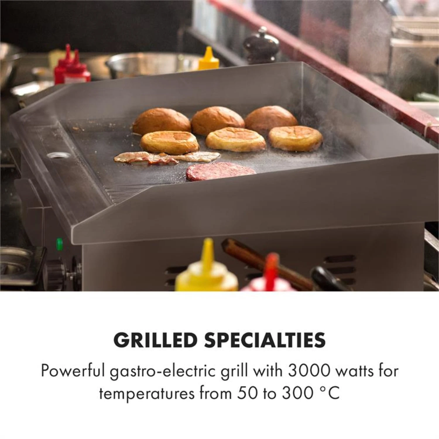 Grillmeile 3000GR Elektrogrill 3000W 54,5x35cm Glatt/geriffelt -Deutschland Klarstein Verkaufs-Shop 10034448 yy 0002 logo Klarstein Grillmeile 3000GR Pro Grill glatt geriffelt