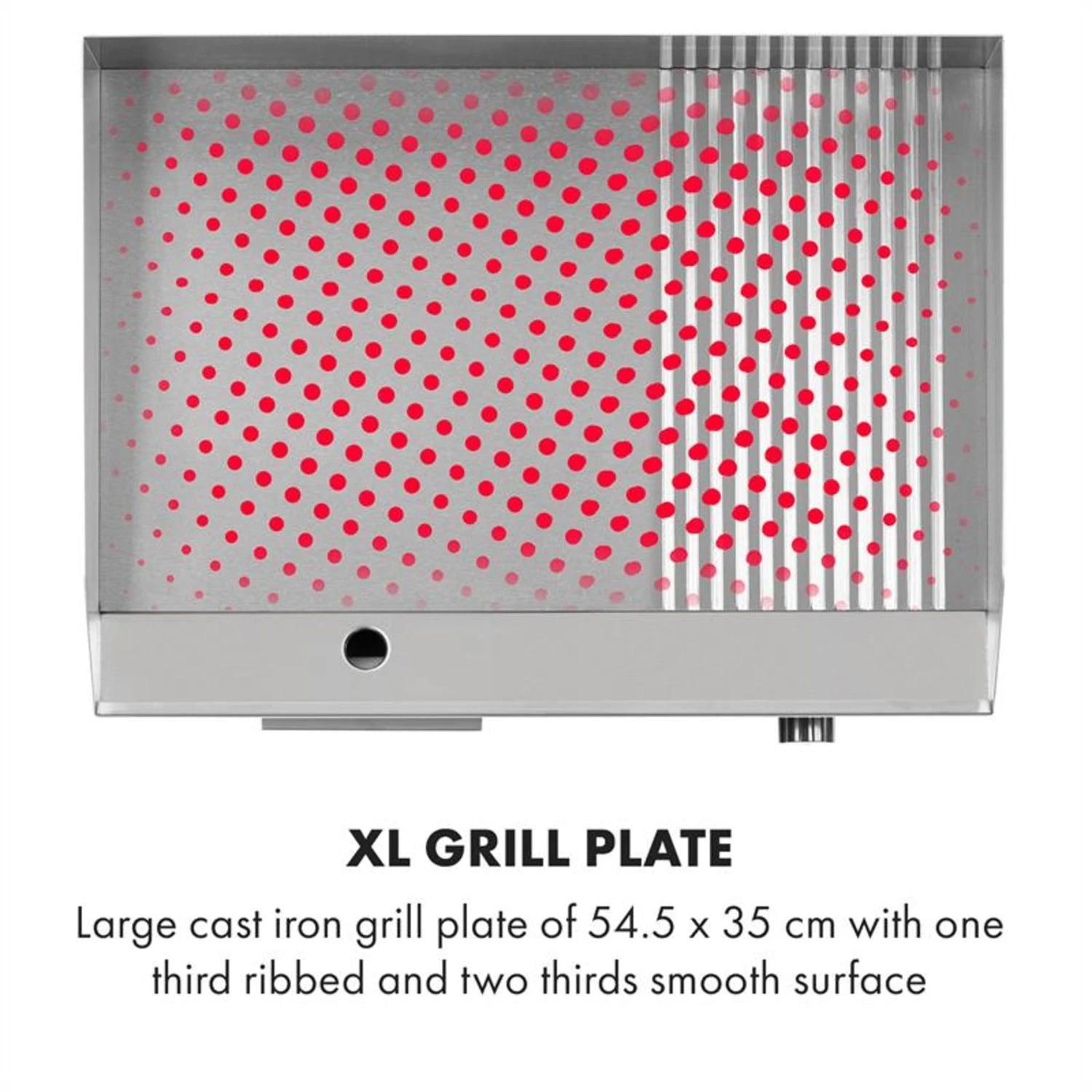 Grillmeile 3000GR Elektrogrill 3000W 54,5x35cm Glatt/geriffelt -Deutschland Klarstein Verkaufs-Shop 10034448 yy 0004 logo Klarstein Grillmeile 3000GR Pro Grill glatt geriffelt