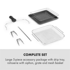 AeroVital Easy Touch Heißluftfritteuse 1700W 14l Timer 16 Programme Metallic / Schwarz -Deutschland Klarstein Verkaufs-Shop 10034451 yy 0007 logo Klarstein AeroVital easy touch Heissluftfritteuse