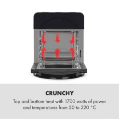 AeroVital Easy Touch Heißluftfritteuse 1700W 14l Timer 16 Programme Schwarz -Deutschland Klarstein Verkaufs-Shop 10034452 yy 0003 logo Klarstein AeroVital easy touch Fritteuse schwarz