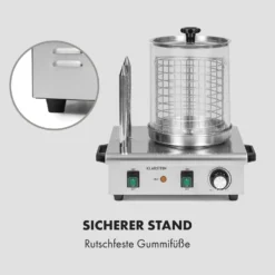 Wurstfabrik Pro 550 Hot Dog Maker 550W 2 Spieße 5L 30-100°C Edelstahl -Deutschland Klarstein Verkaufs-Shop 10034453 de 0008 logo