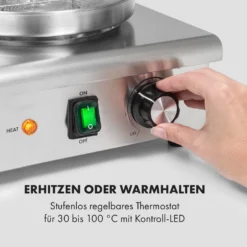 Wurstfabrik 600 Hot Dog Maker 600W 3 Spieße 5L 30-100°C Glas Edelstahl -Deutschland Klarstein Verkaufs-Shop 10034454 de 0003 logo