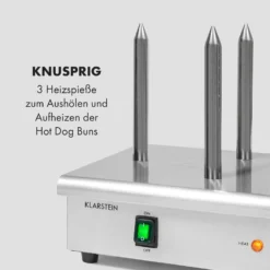 Wurstfabrik 600 Hot Dog Maker 600W 3 Spieße 5L 30-100°C Glas Edelstahl -Deutschland Klarstein Verkaufs-Shop 10034454 de 0005 logo