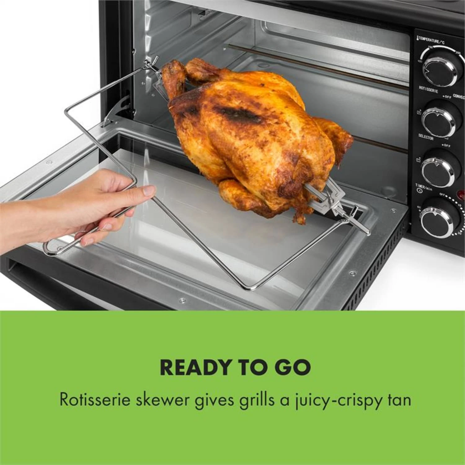 Masterchef 45 Mini-Backofen 45l 2000W 100-230 °C Timer Schwarz -Deutschland Klarstein Verkaufs-Shop 10034496 yy 0006 logo Klarstein Masterchef 45 Mini Backofen 45l schwarz