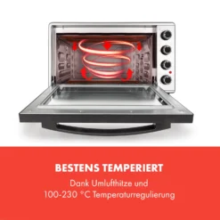 Masterchef 45 Mini-Backofen 45l 2000W 100-230 °C Timer Silber -Deutschland Klarstein Verkaufs-Shop 10034497 de 0003 logo