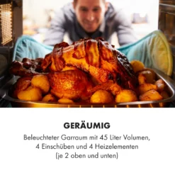 Masterchef 45 Mini-Backofen 45l 2000W 100-230 °C Timer Silber -Deutschland Klarstein Verkaufs-Shop 10034497 de 0004 logo