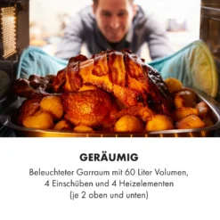 Masterchef 60 Mini-Backofen 60l 2000W 100-230 °C Timer Schwarz -Deutschland Klarstein Verkaufs-Shop 10034498 de 0004 logo