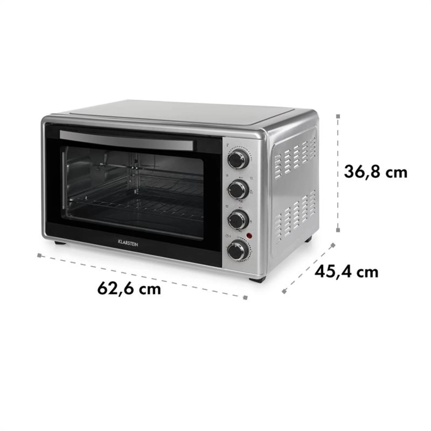 Masterchef 60 Mini-Backofen 60l 2000W 100-230 °C Timer Silber -Deutschland Klarstein Verkaufs-Shop 10034499 yy 0009 logo Klarstein Masterchef 60 Mini Backofen 60l silber
