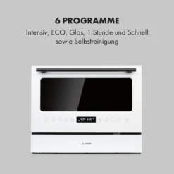 Azuria Geschirrspülmaschine 1380W 6,5L 6 Gedecke Schwarze Glasfront -Deutschland Klarstein Verkaufs-Shop 10034510 de 0005 logo