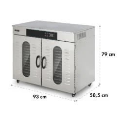 Master Jerky 500 Dörrautomat 3000W 40-90 °C 24h-Timer Edelstahl Silber -Deutschland Klarstein Verkaufs-Shop 10034545 yy 0008 dimensions