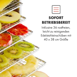 Master Jerky 550 Dörrautomat 2400W 40-90 °C 24h-Timer Edelstahl Silber -Deutschland Klarstein Verkaufs-Shop 10034546 de 0004 logo