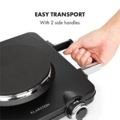 Cookorama Doppelkochplatte 1900-2250 W 150/180 Mm Ø 5 Stufen Schwarz -Deutschland Klarstein Verkaufs-Shop 10034573 yy 0006 logo Klarstein Cookorama Doppelkochplatte schwarz