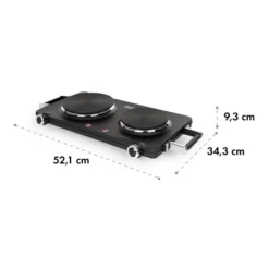 Cookorama Doppelkochplatte 1900-2250 W 150/180 Mm Ø 5 Stufen Schwarz -Deutschland Klarstein Verkaufs-Shop 10034573 yy 0007 logo Klarstein Cookorama Doppelkochplatte schwarz