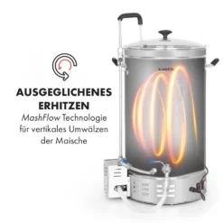 Brauheld Pro Maischekessel 3300W 45L 30-100°C Umwälzpumpe Edelstahl -Deutschland Klarstein Verkaufs-Shop 10034588 de 0004 logo