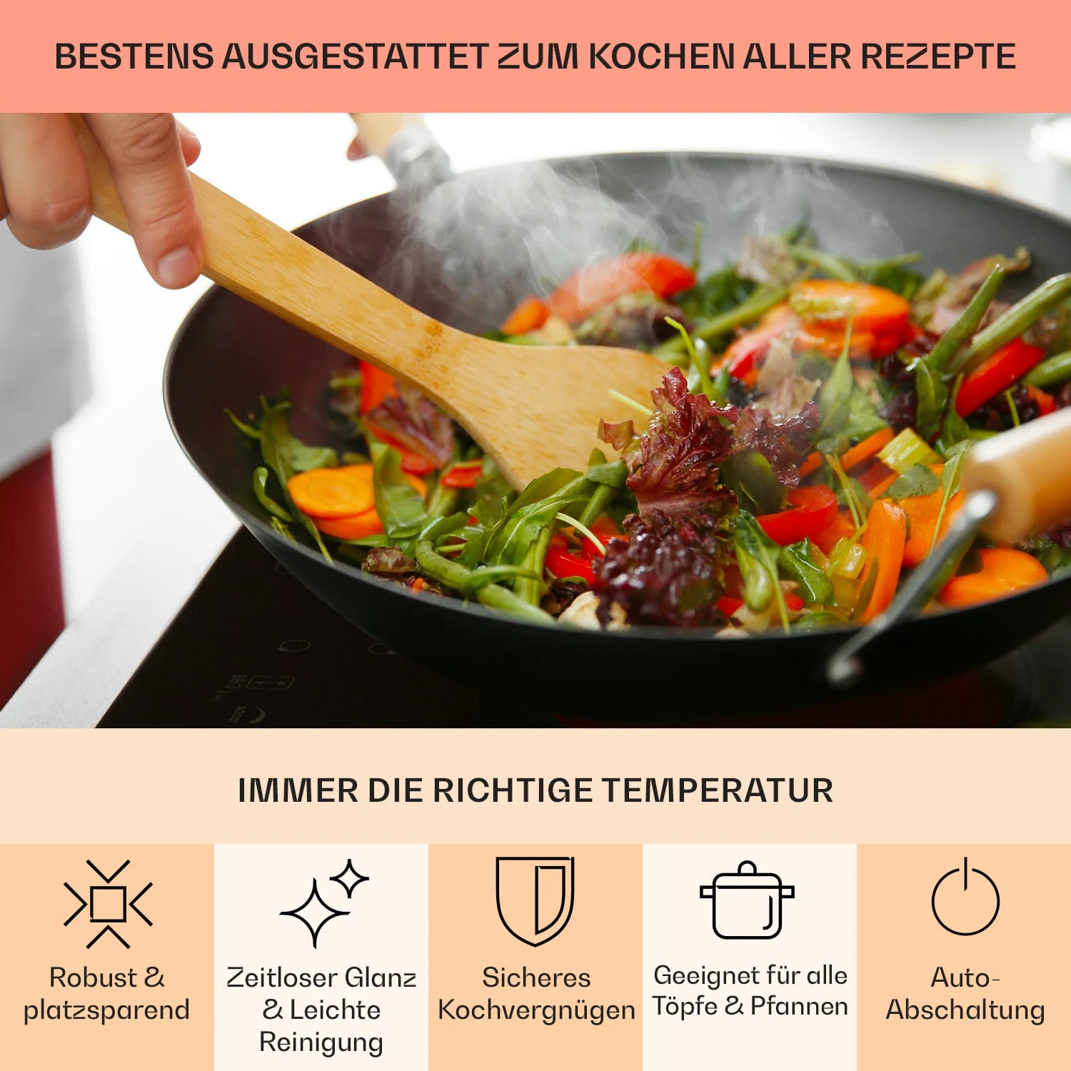 EasyCook Domino Keramikkochfeld 3000W Drehregler schwarz EasyCook Domino Keramikkochfeld 3000W Drehregler Schwarz -Deutschland Klarstein Verkaufs-Shop 10034603 de 0005 usp
