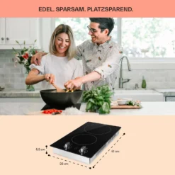 EasyCook Domino Keramikkochfeld 3000W Drehregler Schwarz 5 EasyCook Domino Keramikkochfeld 3000W Drehregler Schwarz -Deutschland Klarstein Verkaufs-Shop 10034603 de 0006 usp