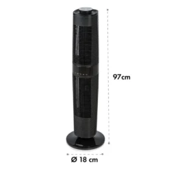 Twister Turmventilator 45 W | 343 M³/h Oszillation Touch Fernbedienung -Deutschland Klarstein Verkaufs-Shop 10034669 yy 0008 logo Klarstein Twister Turmventilator schwarz reedit